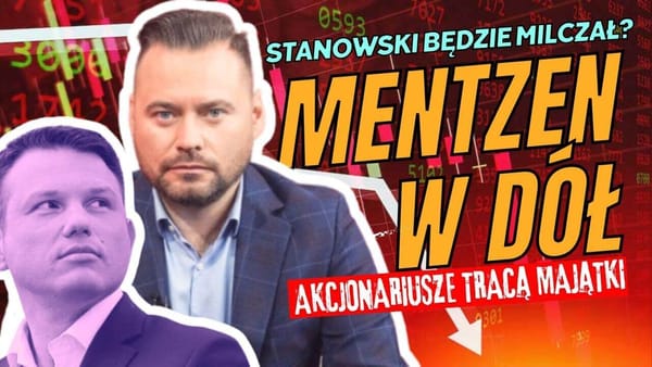 „STRACIŁEM PRAWIE POŁOWĘ”: Akcje firmy Mentzena spadają każdego dnia! Stanowski będzie milczał??? [wykres]